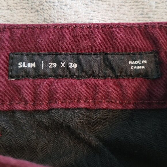 PacSun Red Straight Leg Pants Classic Design - Picture 3 of 8